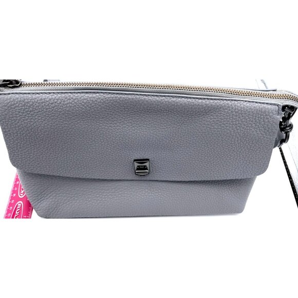 Rebecca Minkoff Shoulder Bag Purse Darren Blue-Gray Pebbled Leather Studs Women - Picture 14 of 16